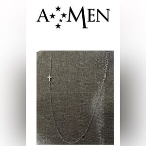 *new* Silver Sideways Cross Necklace